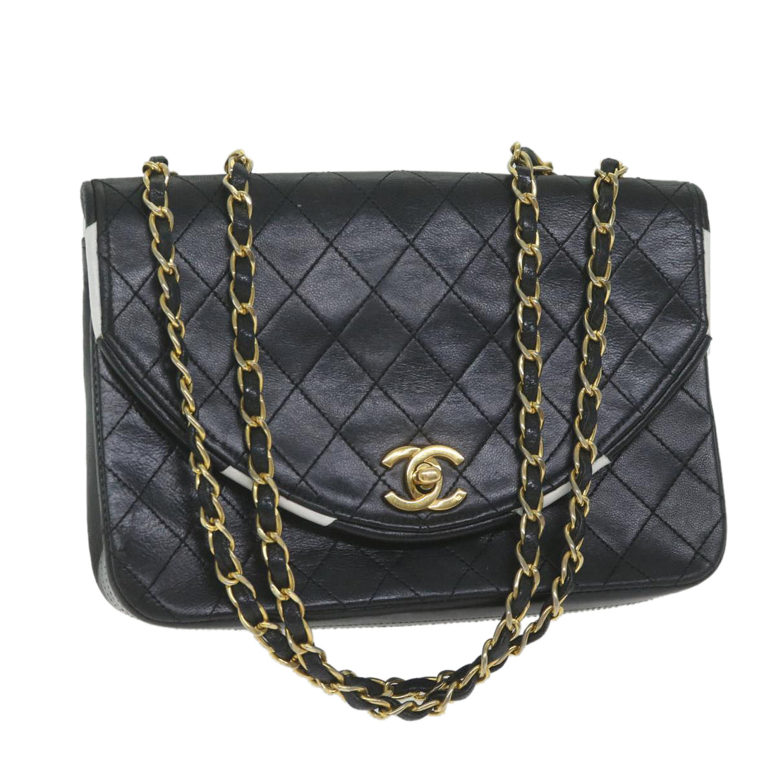 Chanel Demi Lune Black Leather Shoulder Bag