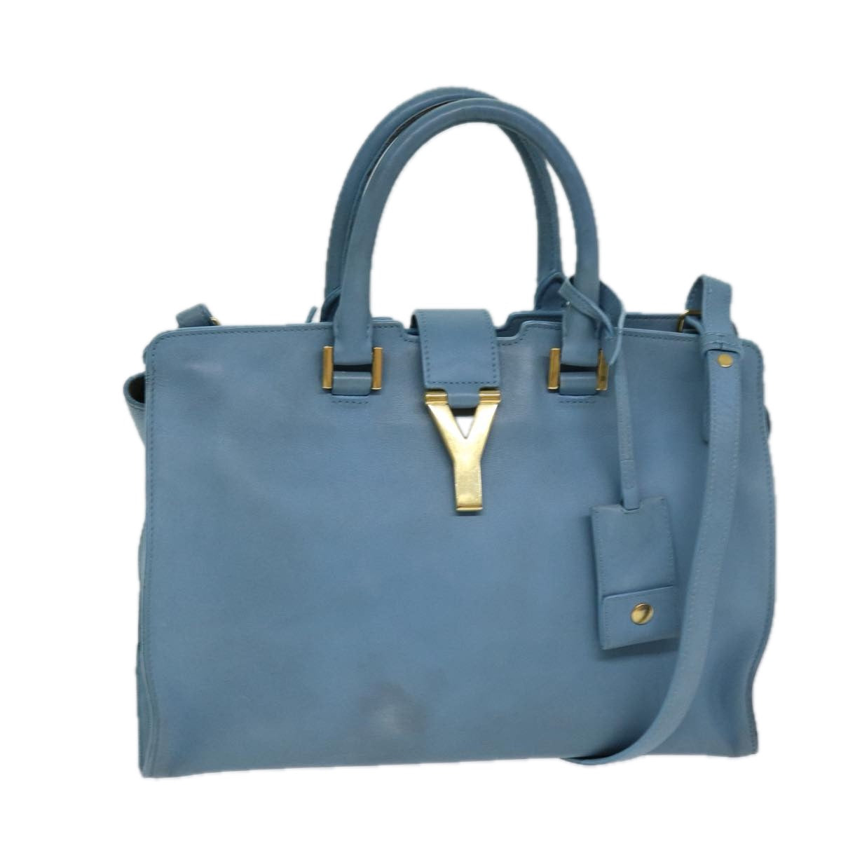 Yves Saint Laurent Chyc Blue Leather Handbag 