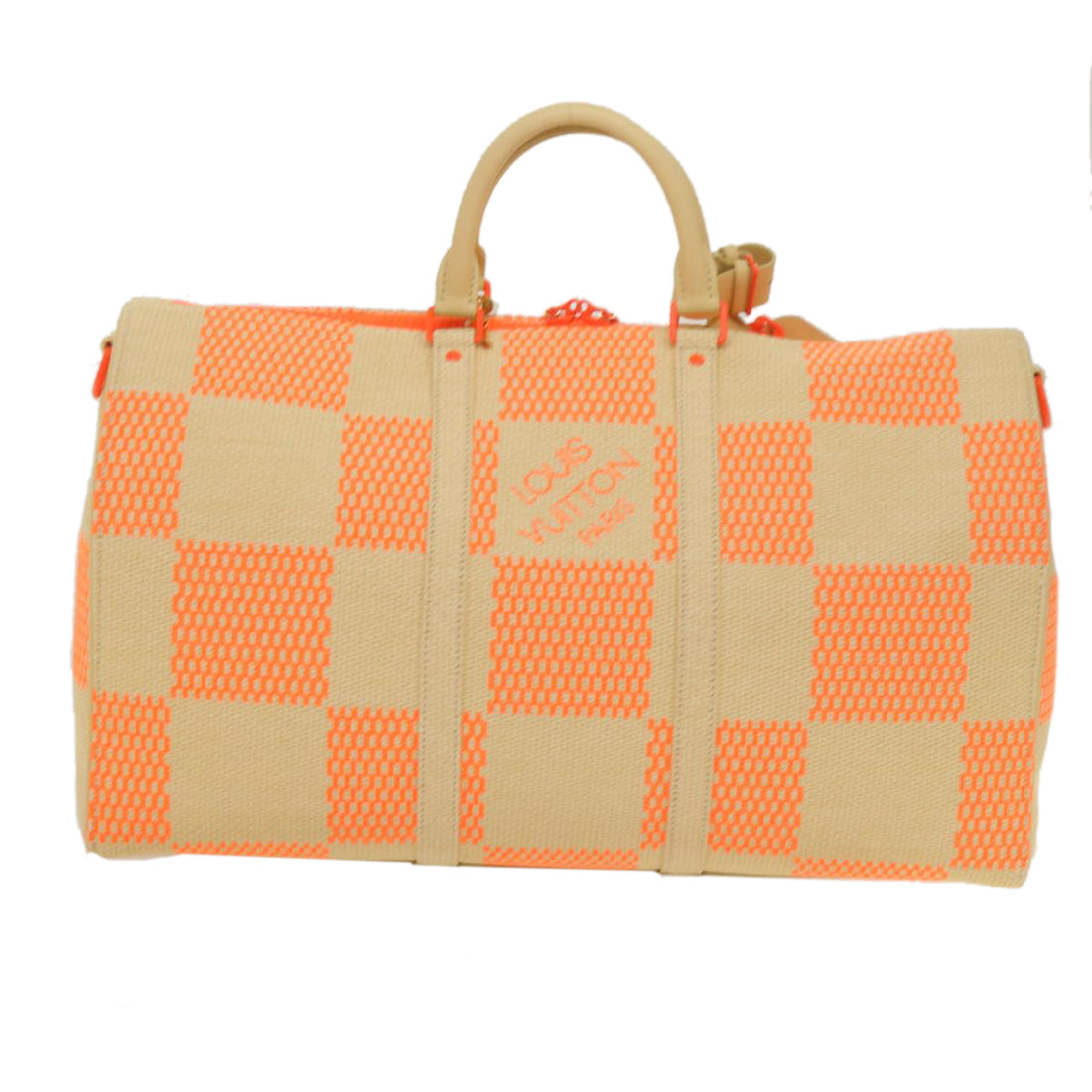 Louis Vuitton Keepall Bandouliere 50 Orange Canvas Travel Bag