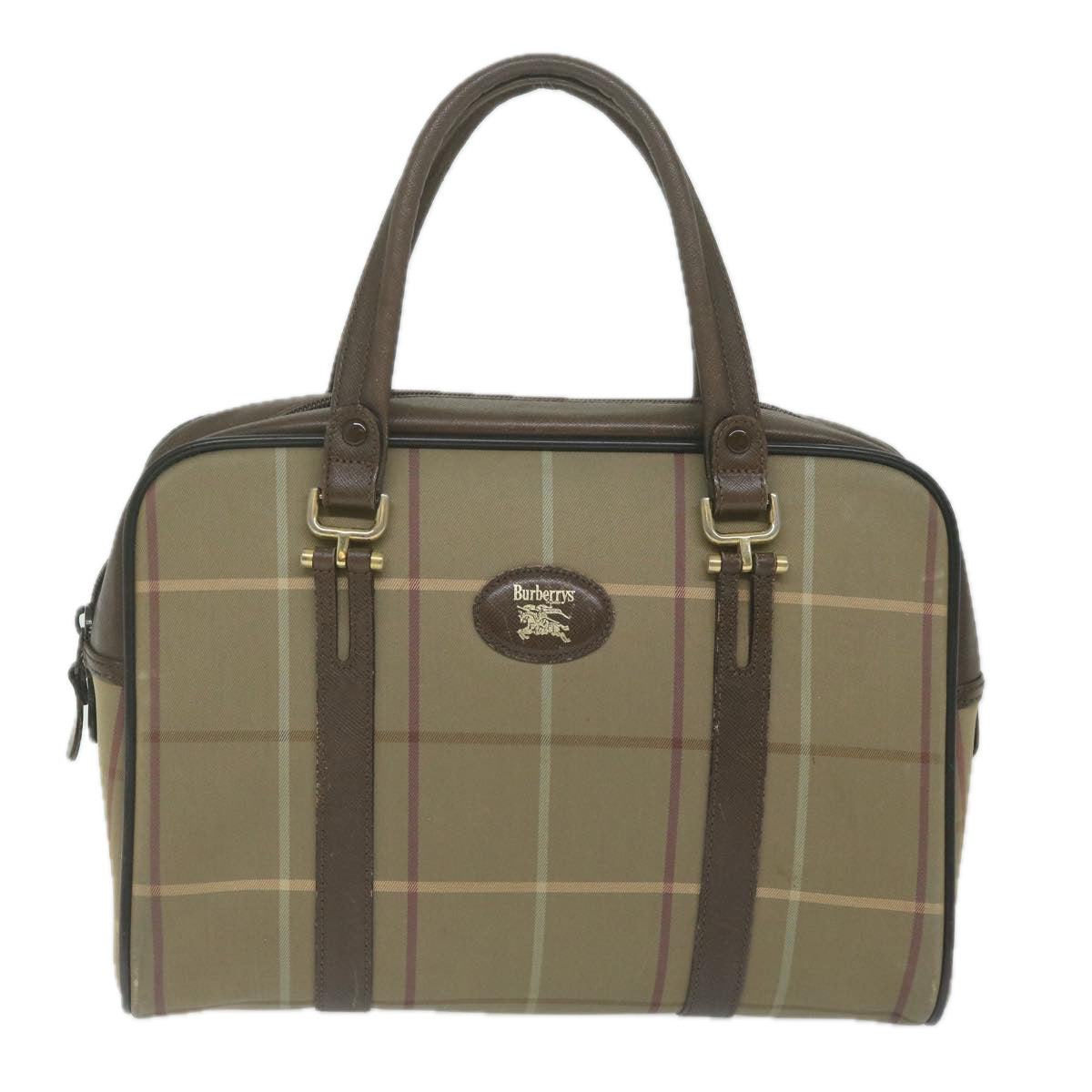 Burberry Nova Check Brown Synthetic Handbag 