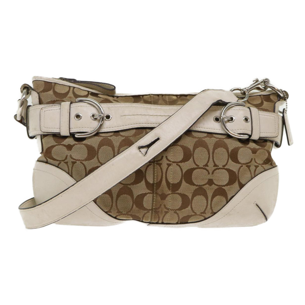 Coach Beige Canvas Shoulder Bag