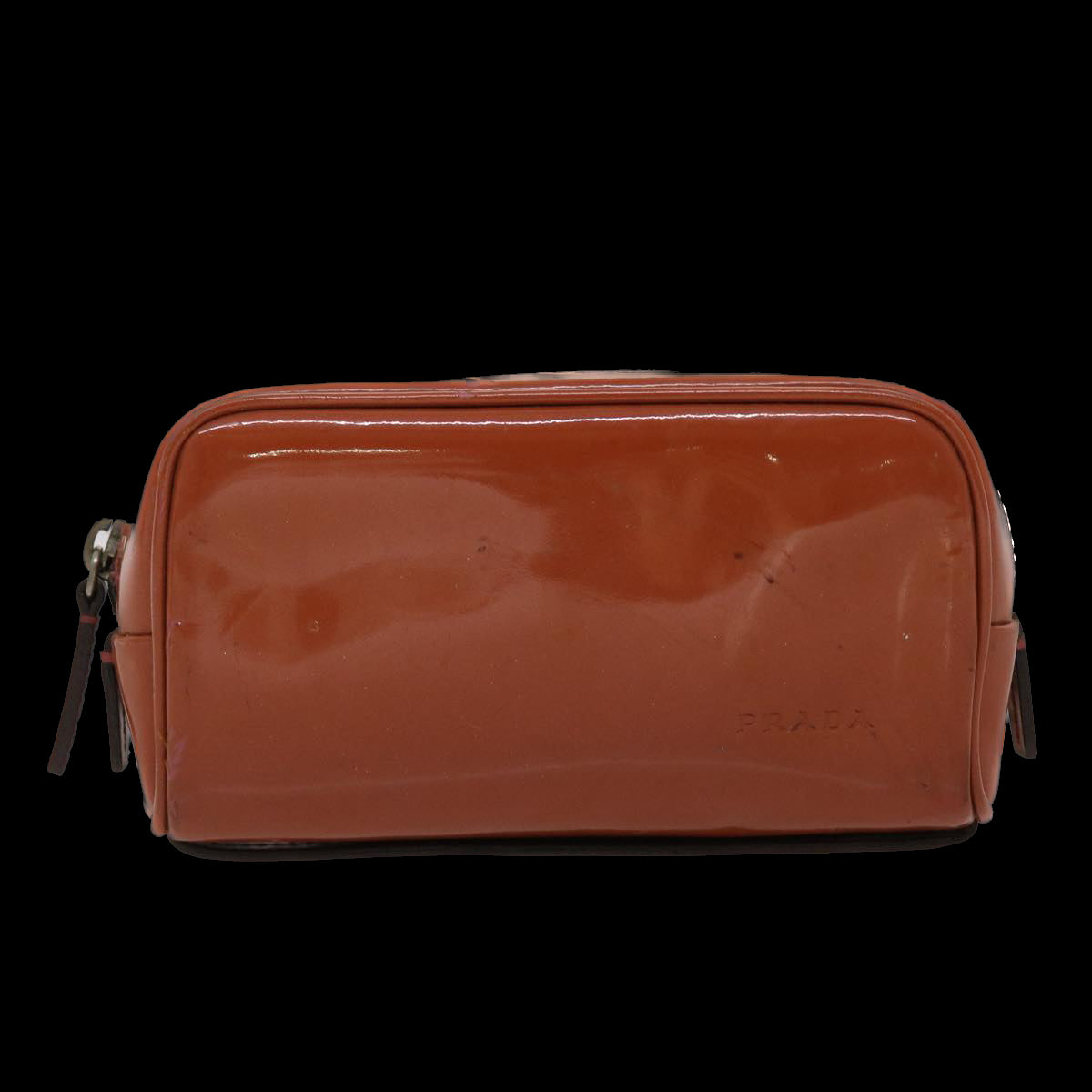 Prada Brown Patent Leather Clutch Bag