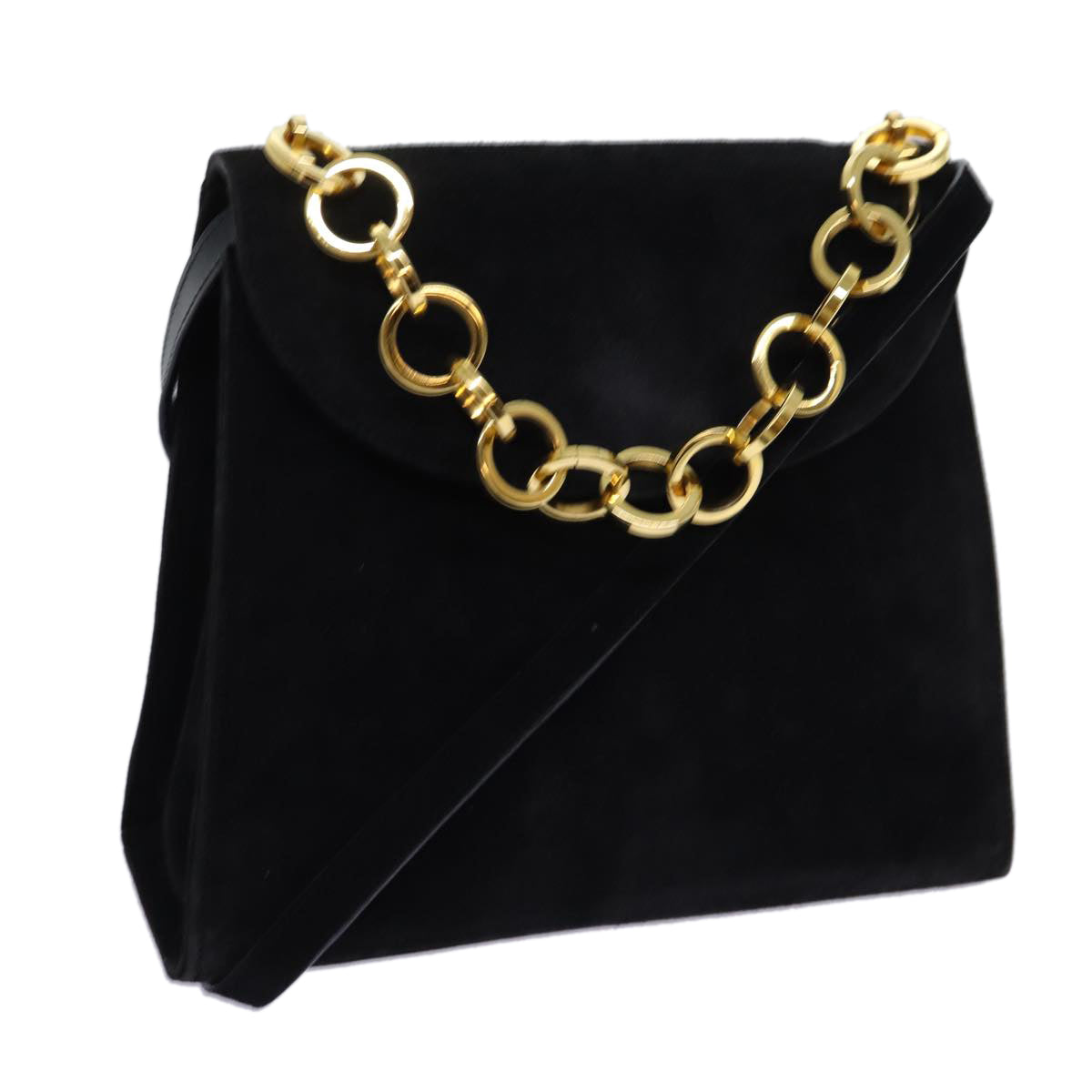 Salvatore Ferragamo Vara Black Suede Handbag 