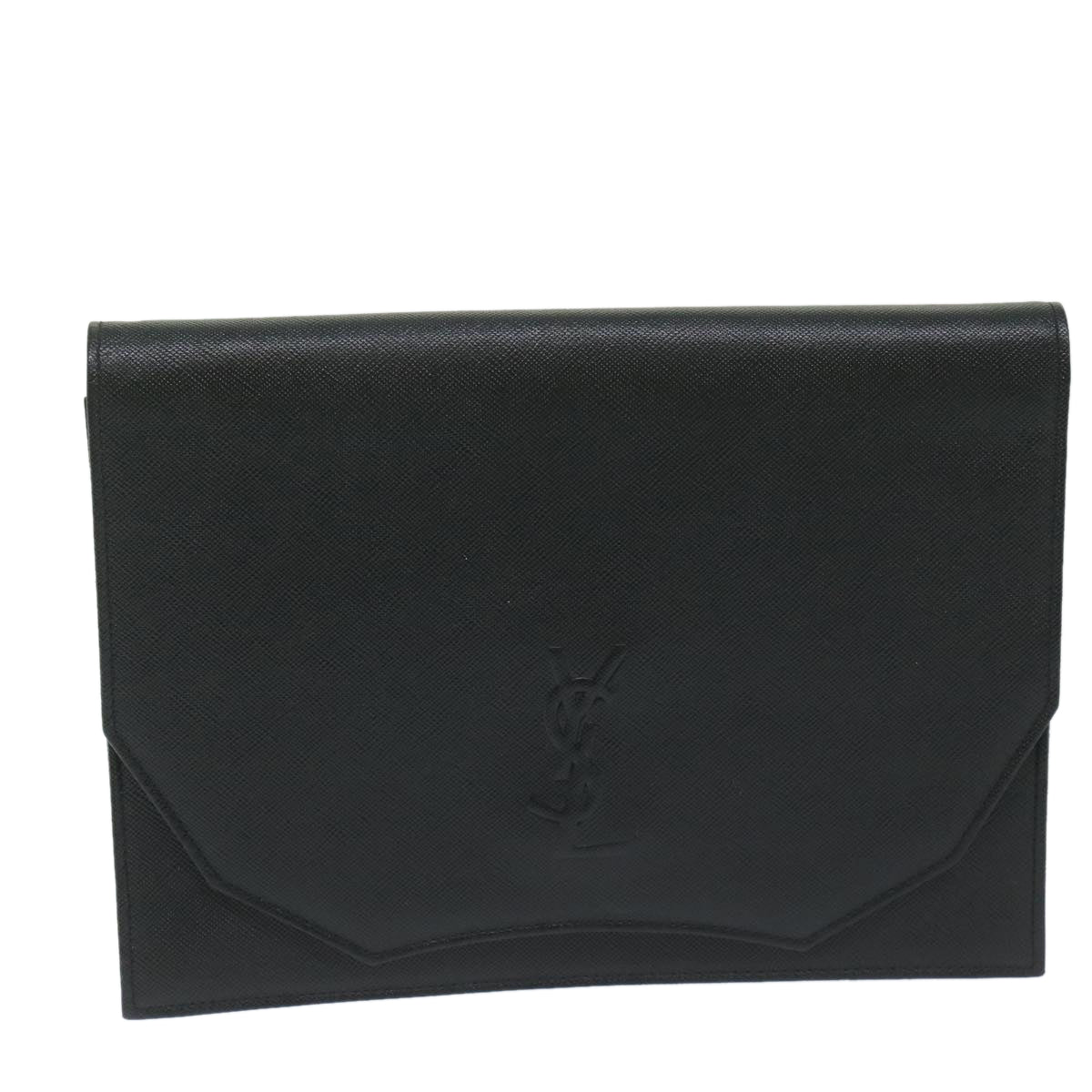 Yves Saint Laurent Black Leather Clutch Bag