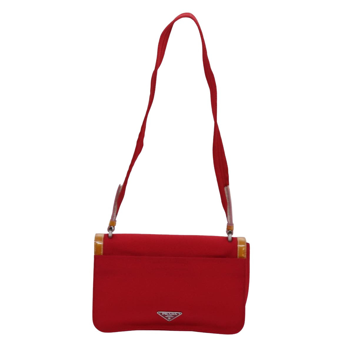 Prada Red Canvas Shoulder Bag