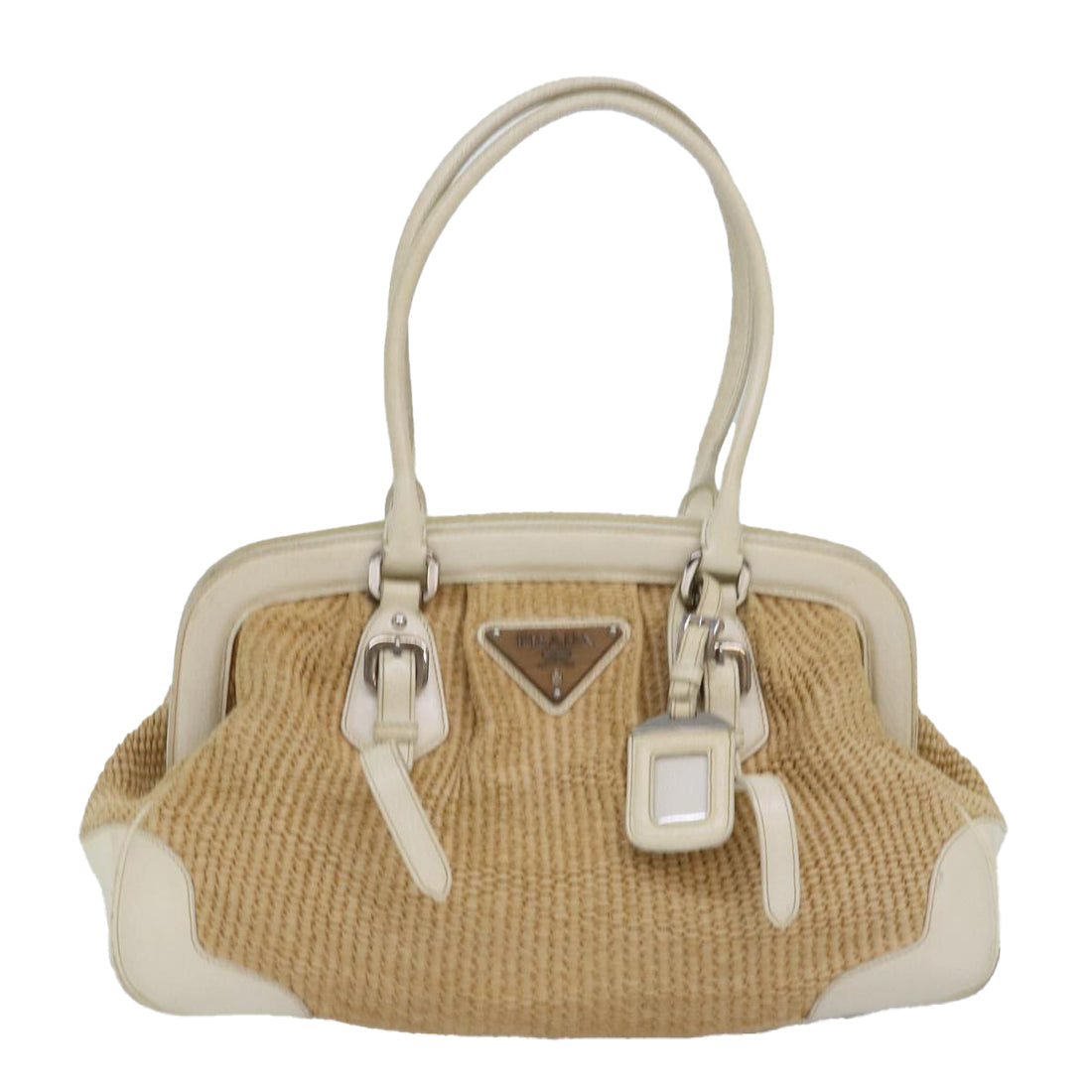 Prada Mirage Beige Wood Handbag 