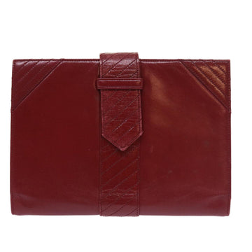 Yves Saint Laurent Red Leather Clutch Bag