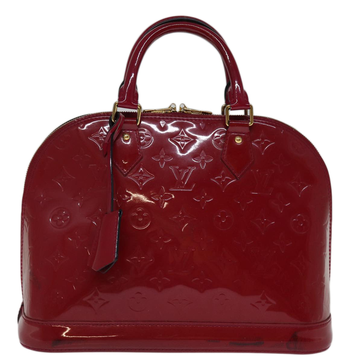 Louis Vuitton Alma Purple Patent Leather Handbag 