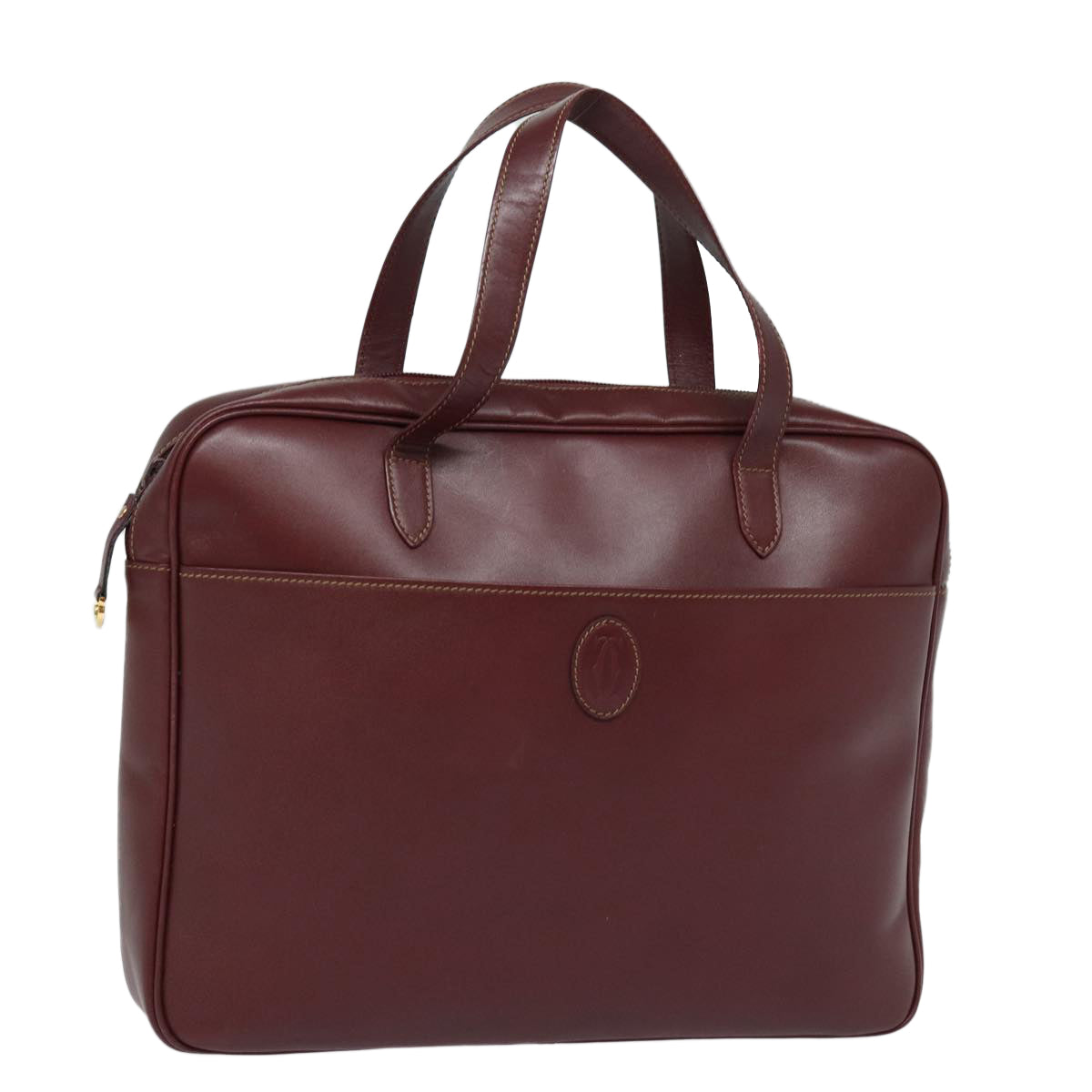 Cartier Must de Cartier Burgundy Leather Briefcase Bag