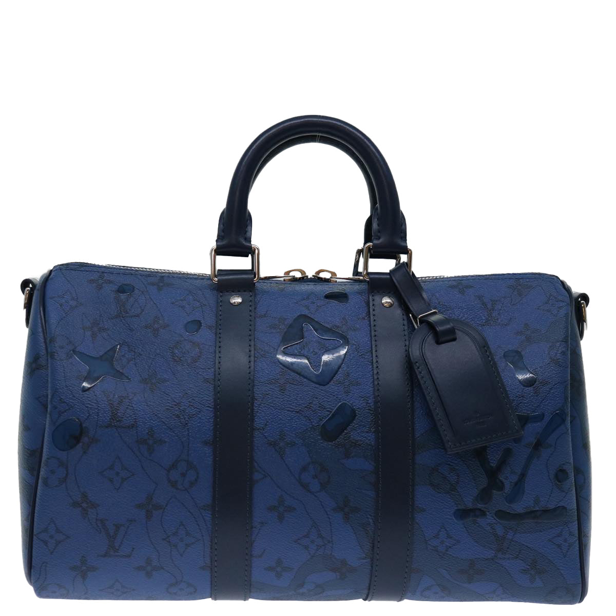 Louis Vuitton Speedy Bandoulière 35 Blue Canvas Handbag 