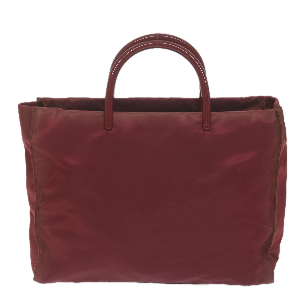 Prada Tessuto Burgundy Synthetic Handbag 