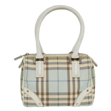 Burberry Nova Check Blue Leather Handbag 