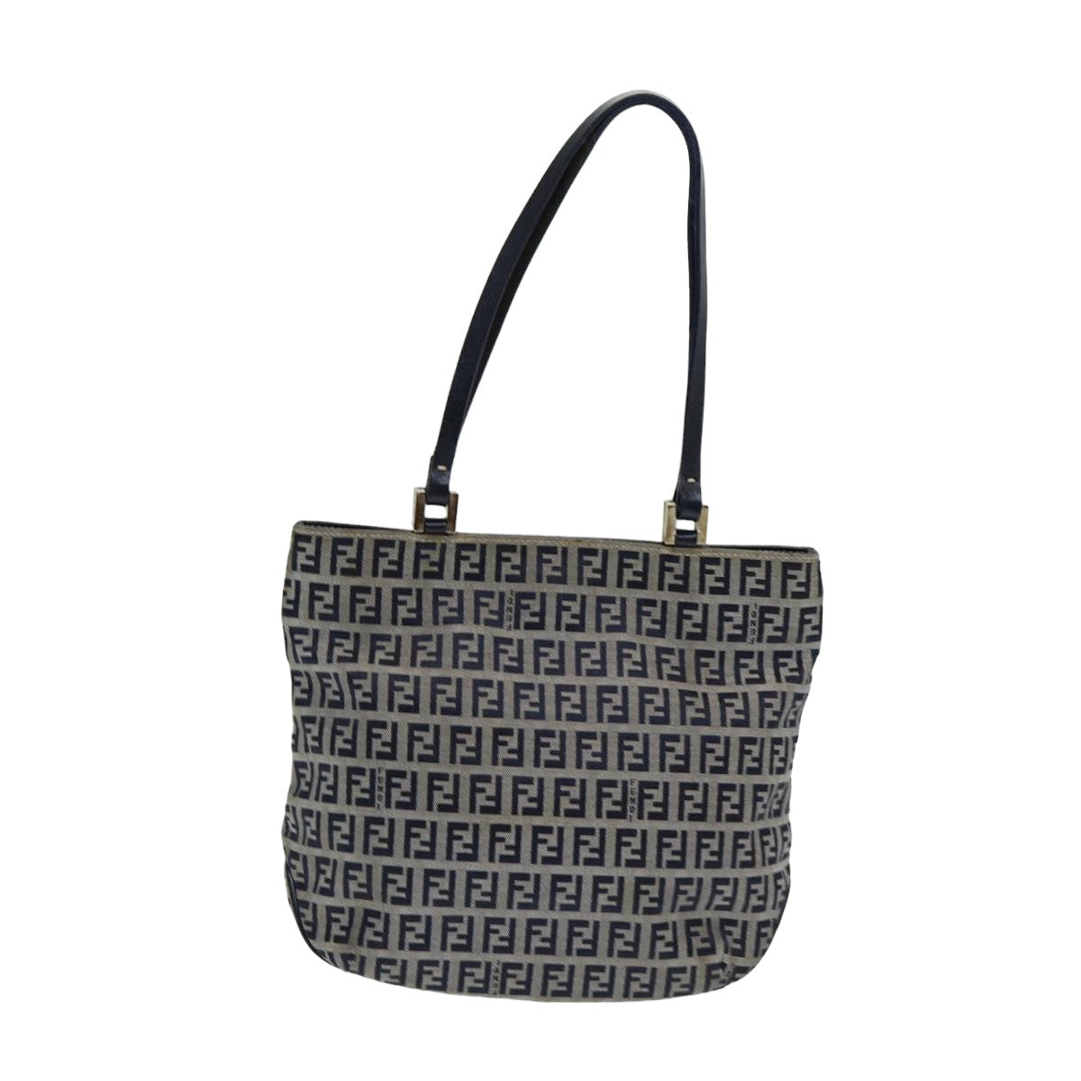 Fendi Zucchino Navy Canvas Handbag 