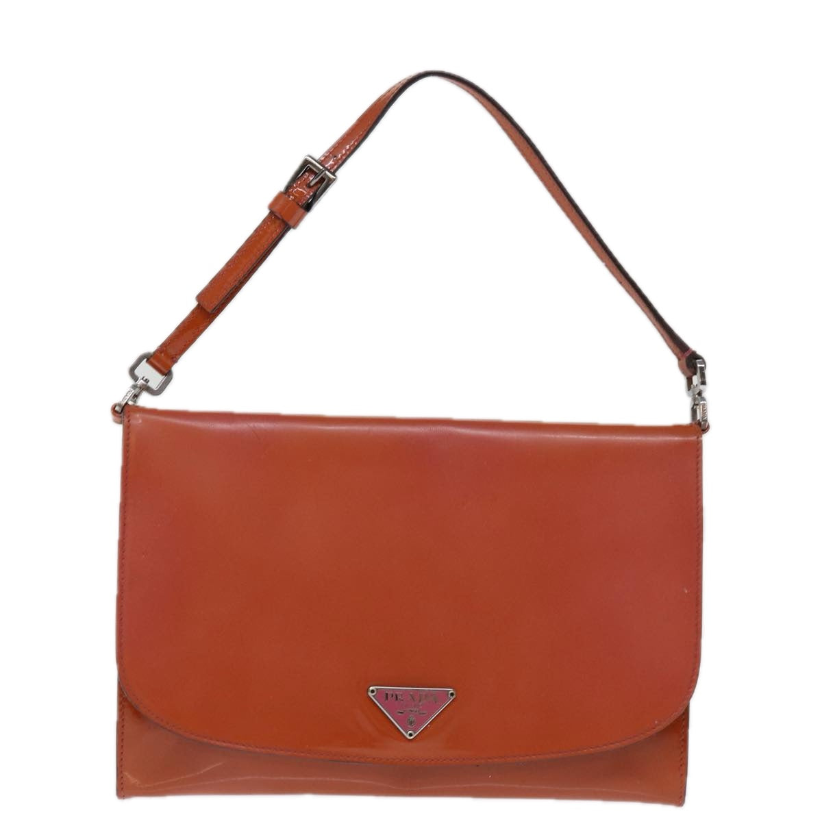 Prada -- Orange Vinyl Handbag 