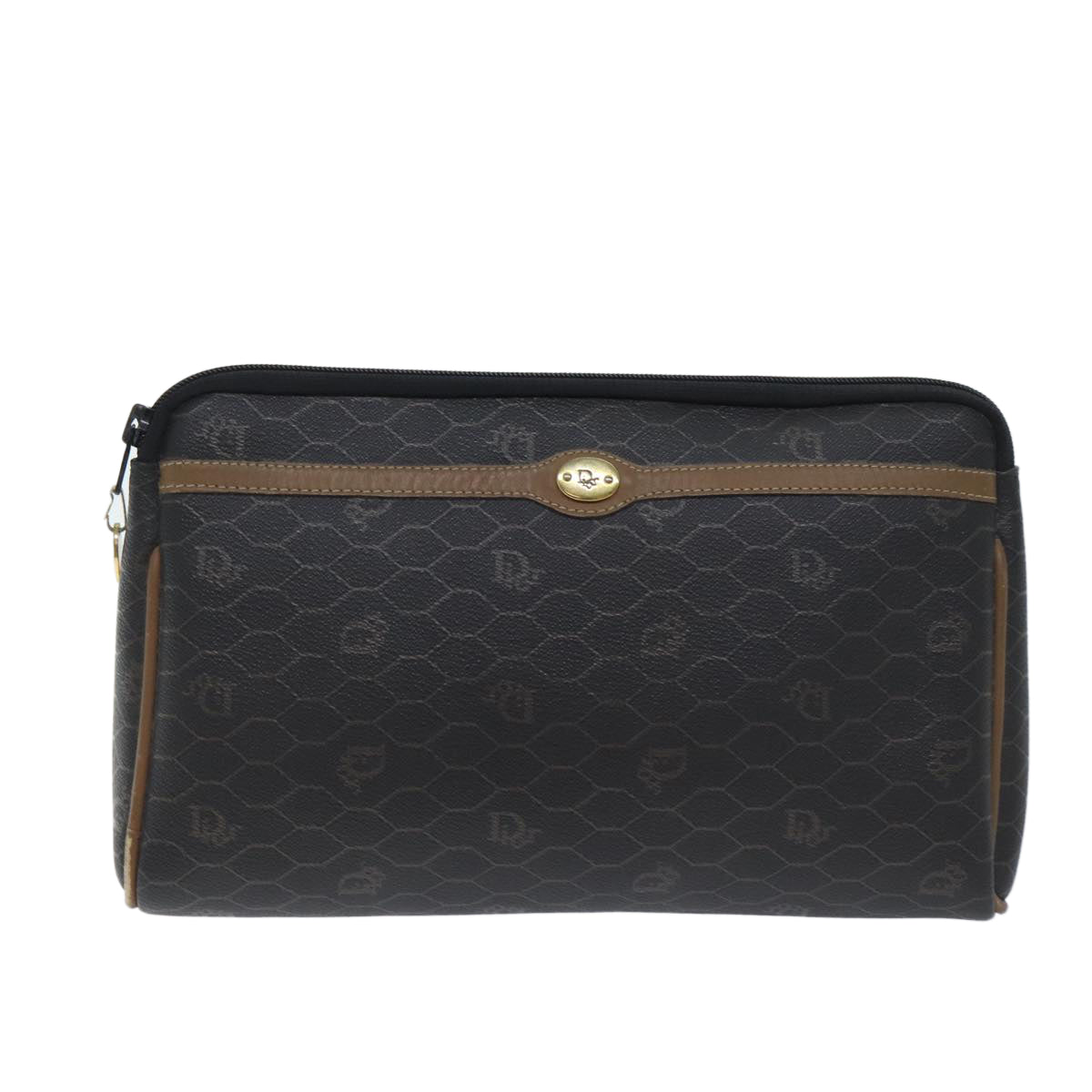 Dior Honeycomb Black Canvas Clutch Bag