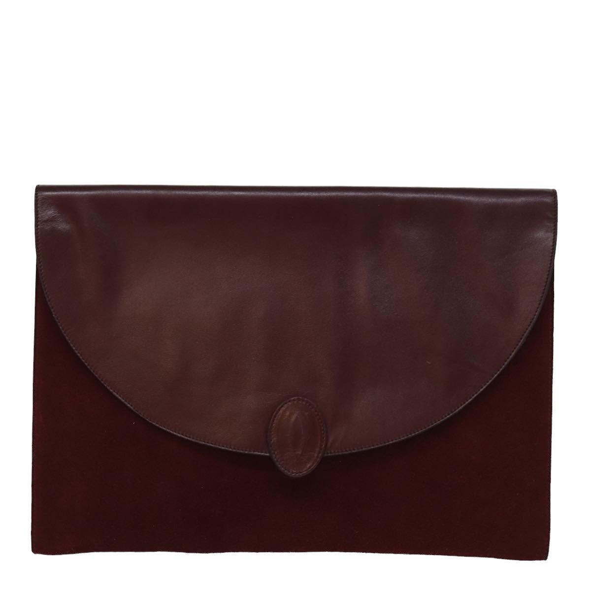 Cartier Must de Cartier Burgundy Suede Clutch Bag