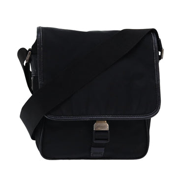 Prada Tessuto Black Tin Shoulder Bag