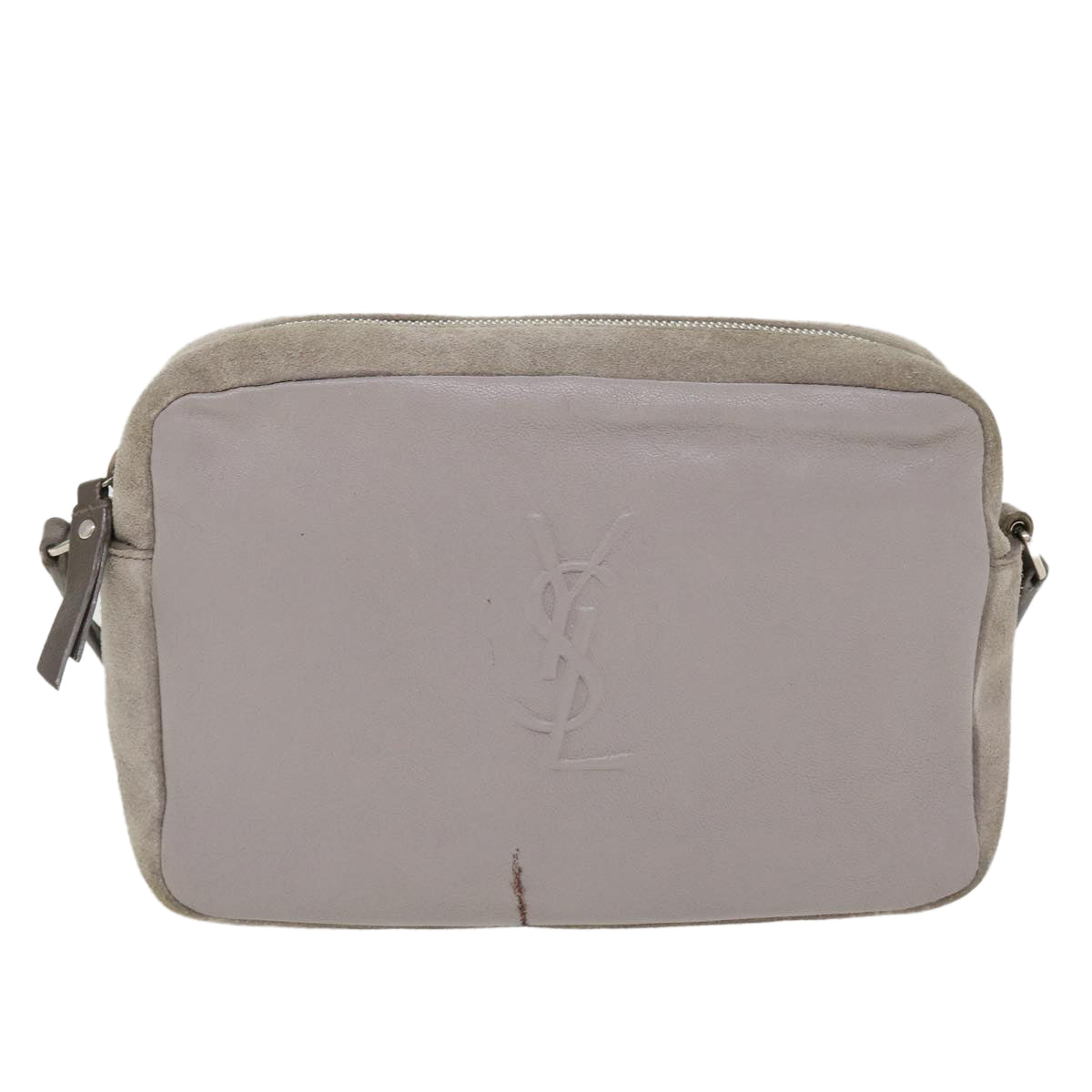 Yves Saint Laurent Lou Beige Suede Shoulder Bag