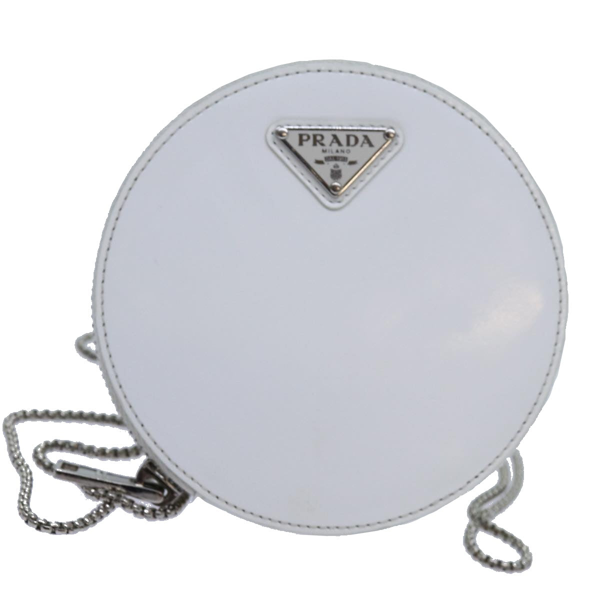 Prada Saffiano White Patent Leather Shoulder Bag