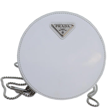 Prada Saffiano White Patent Leather Shoulder Bag