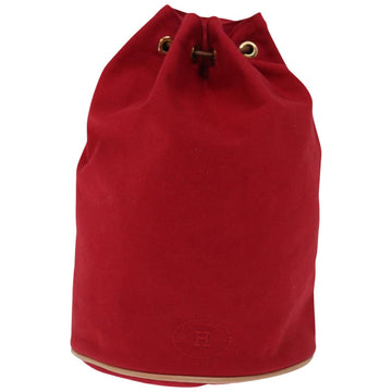 Hermès Polochon Red Canvas Shoulder Bag