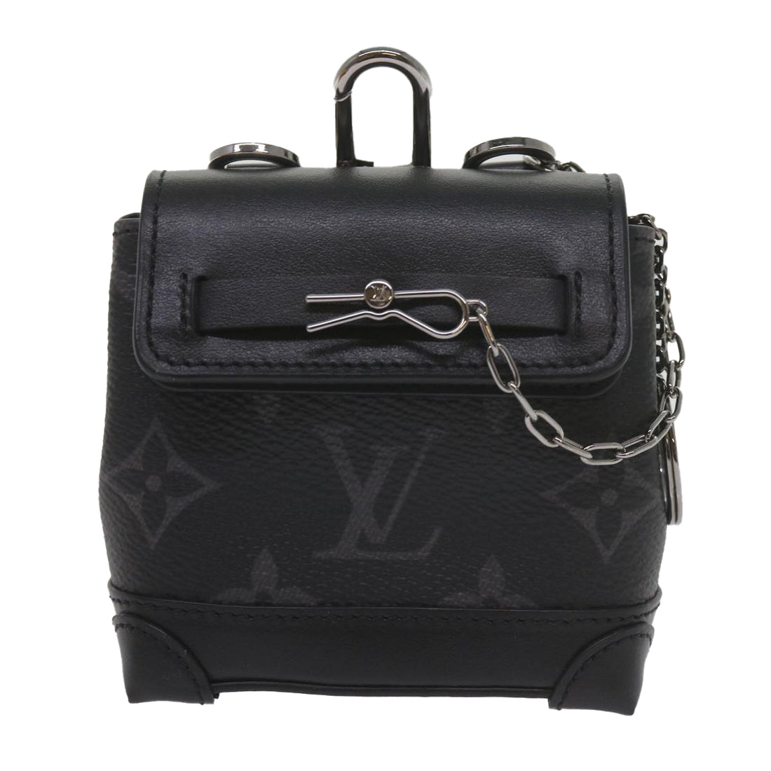 Louis Vuitton Steamer Black Canvas Clutch Bag