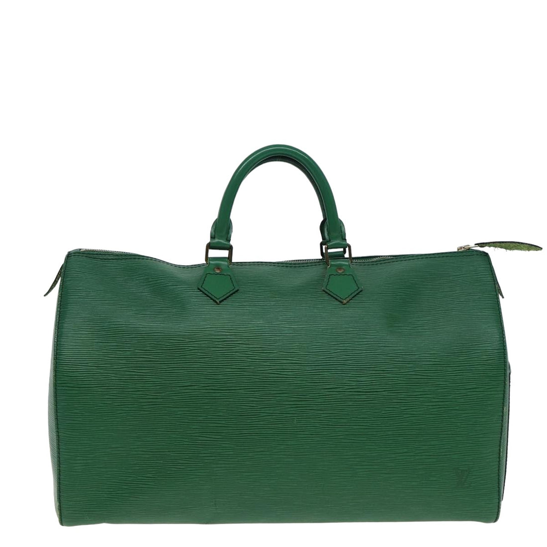 Louis Vuitton Speedy 40 Green Leather Handbag 