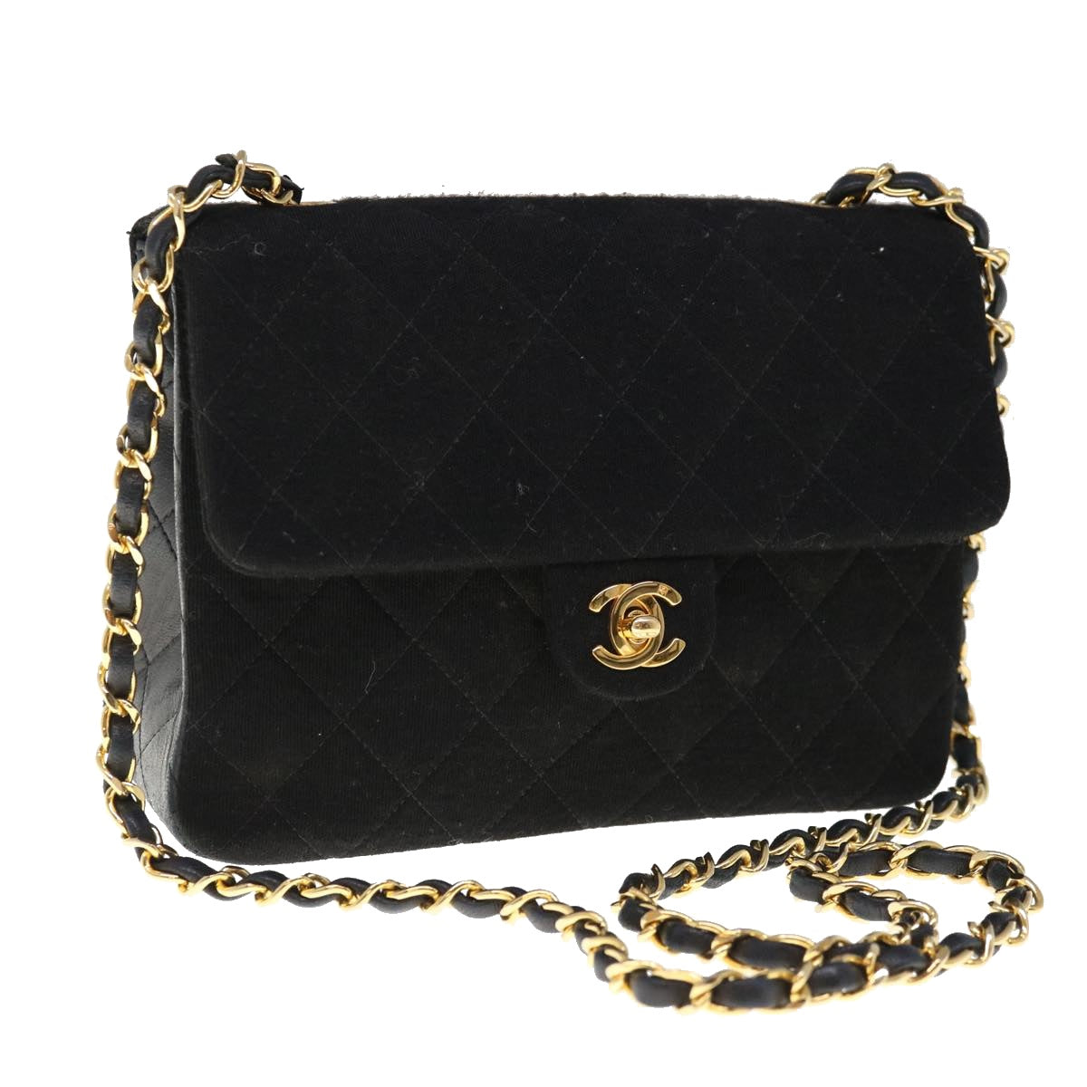 Chanel Timeless Black Cotton Shoulder Bag