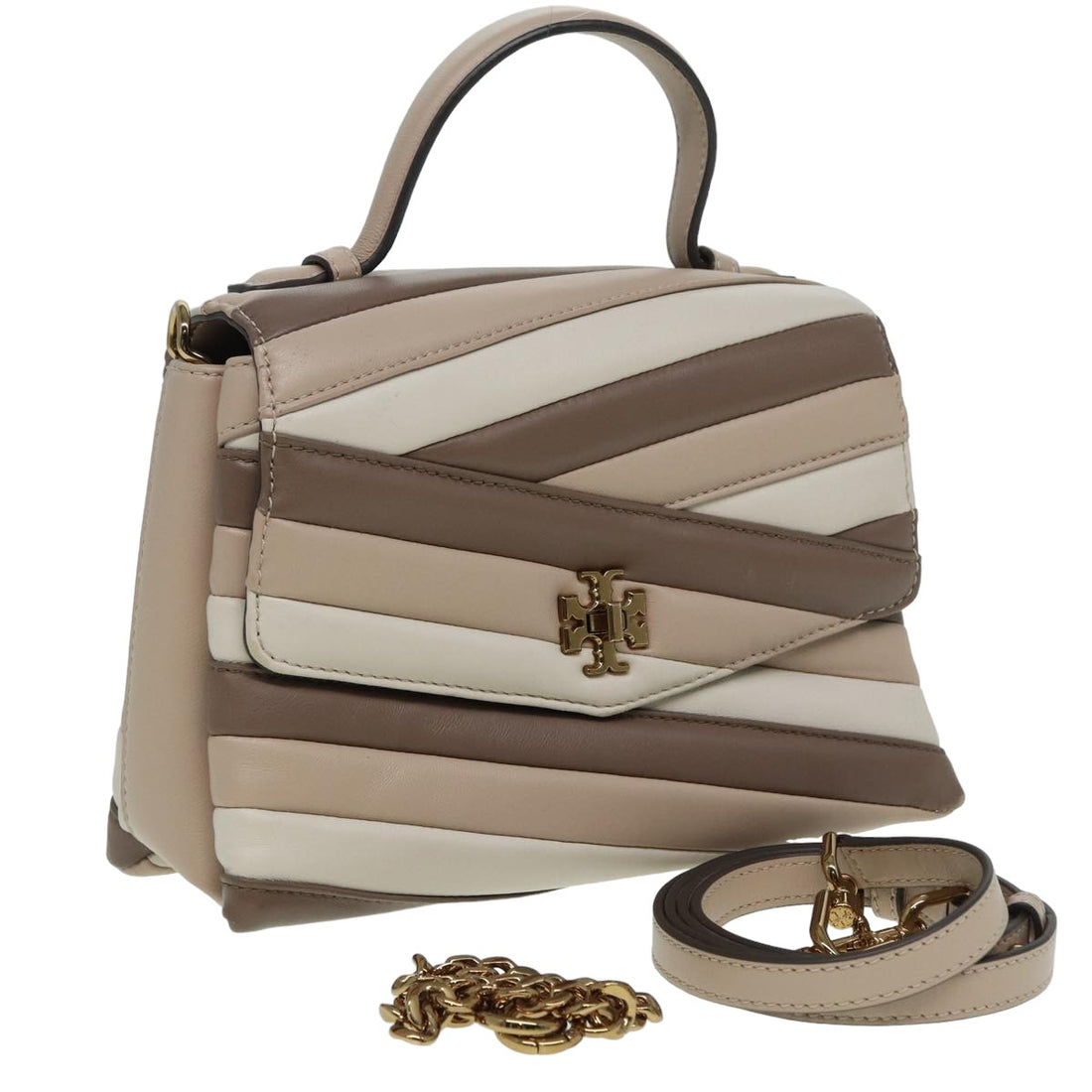 Tory Burch Kira Beige Leather Handbag 