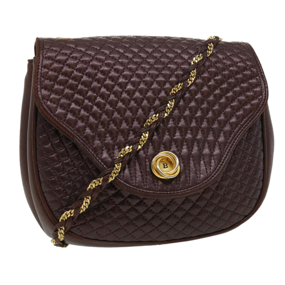 Bally Purple Leather Shoulder Bag