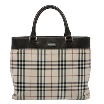 Burberry Check Link Beige Synthetic Tote Bag