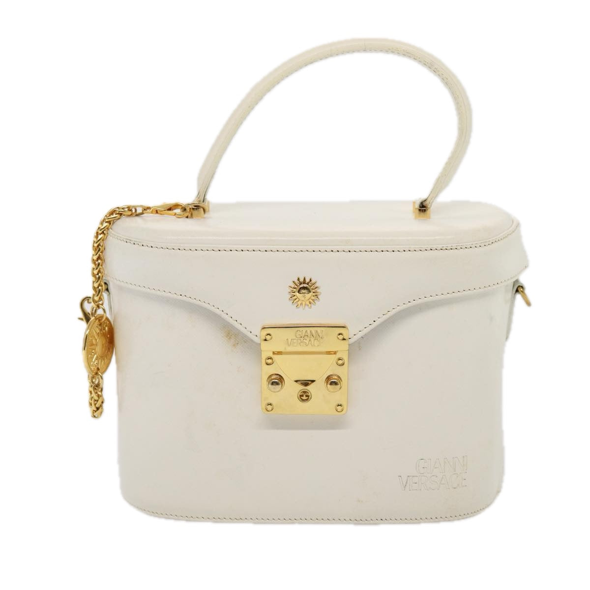 Versace White Leather Handbag 