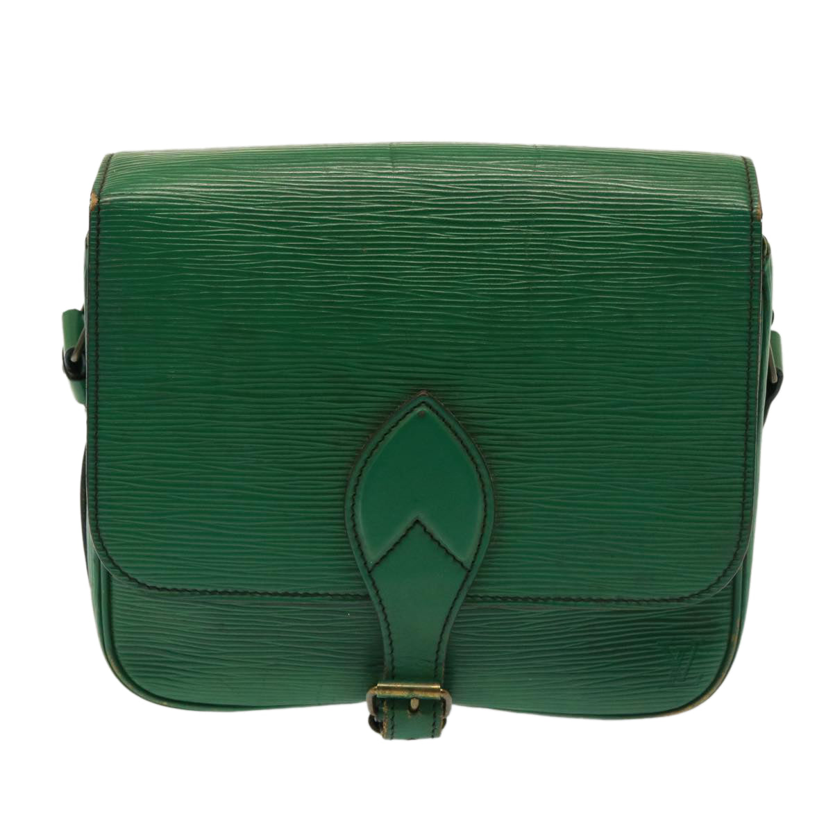 Louis Vuitton Cartouchiere Green Leather Shoulder Bag