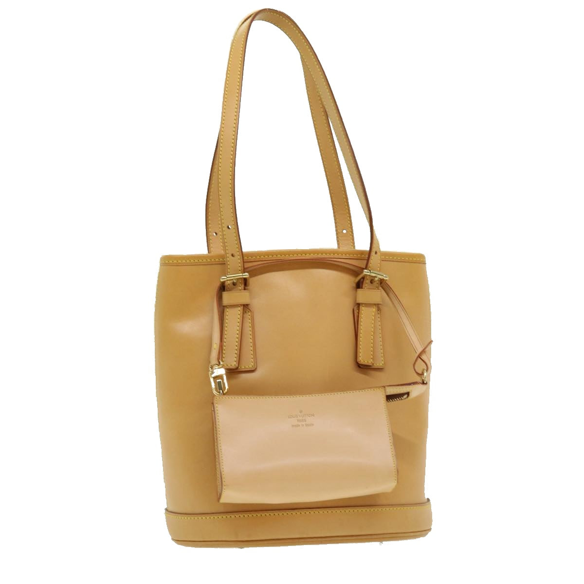 Louis Vuitton Bucket PM Beige Leather Shoulder Bag