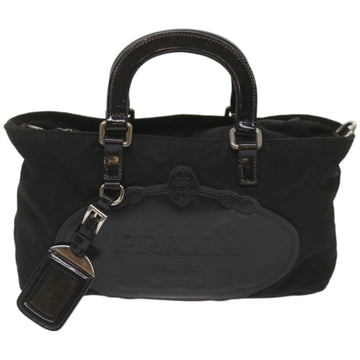 Prada Canapa Black Synthetic Handbag 