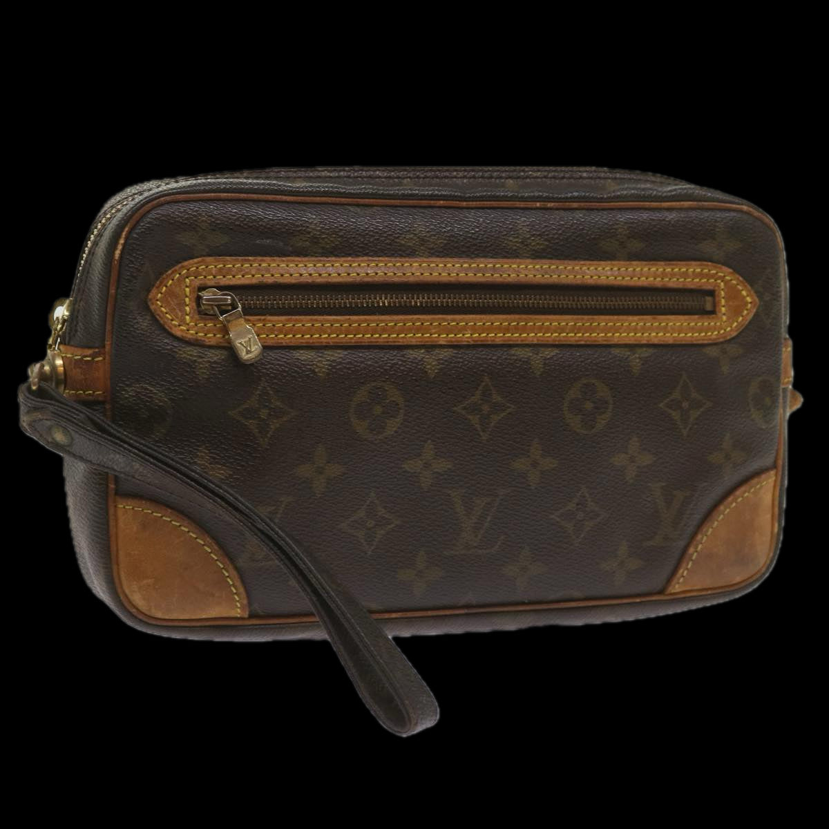 Louis Vuitton Marly Dragonne Brown Canvas Clutch Bag