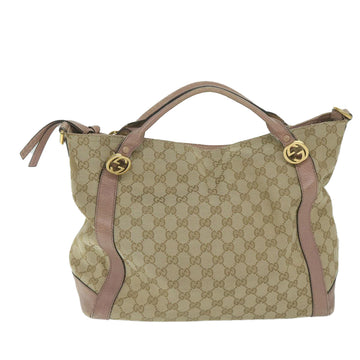 Gucci Hobo Beige Canvas Shoulder Bag