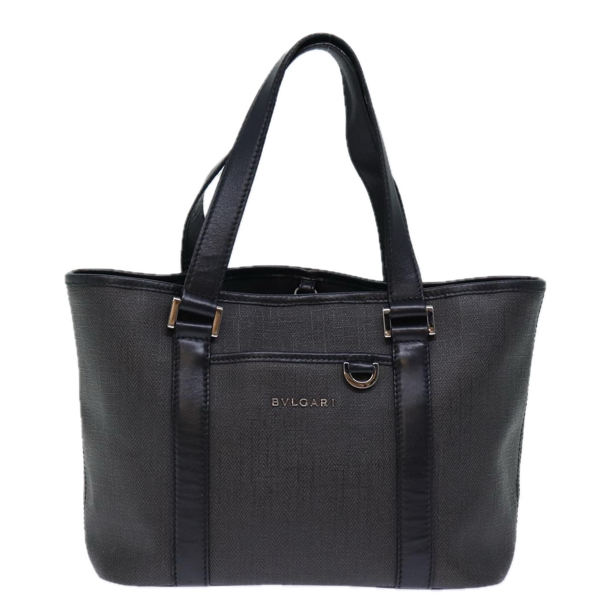 Bulgari Black Canvas Handbag 