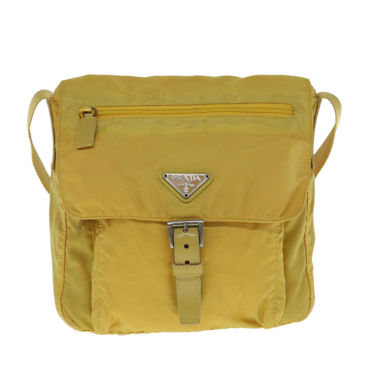 Prada Yellow Canvas Shoulder Bag