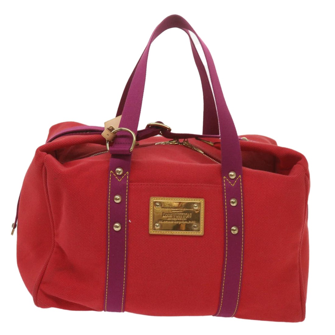 Louis Vuitton Antigua Red Canvas Travel Bag