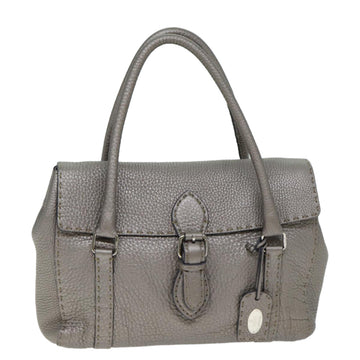 Fendi Selleria Silver Leather Handbag 