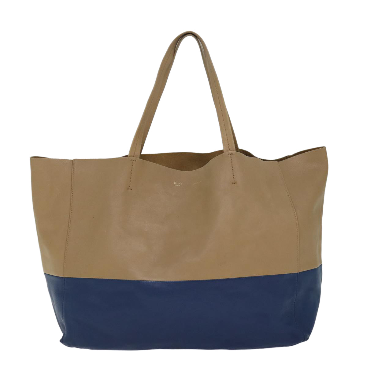 Céline Cabas Blue Leather Tote Bag