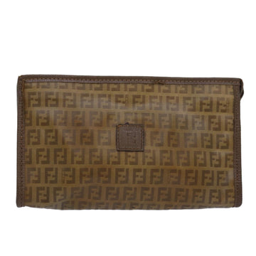 Fendi Zucca Beige Canvas Clutch Bag