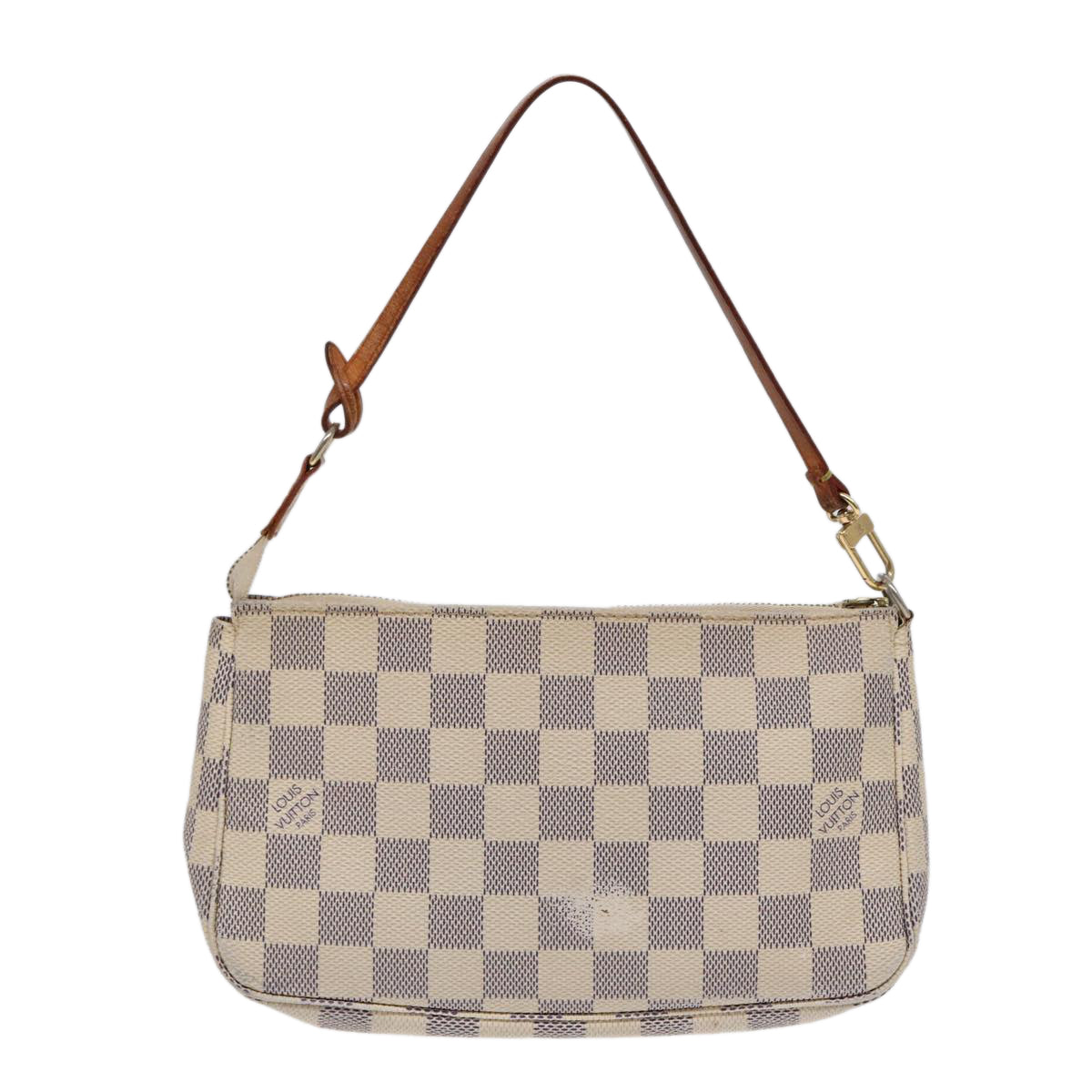 Louis Vuitton Pochette Accessoire White Canvas Clutch Bag