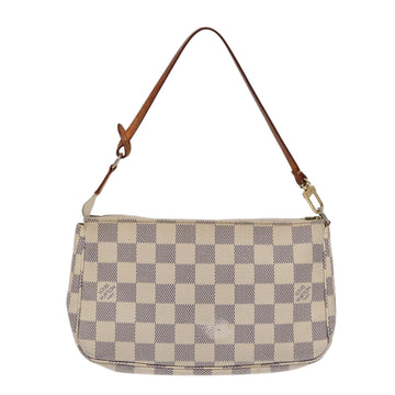 Louis Vuitton Pochette Accessoire White Canvas Clutch Bag