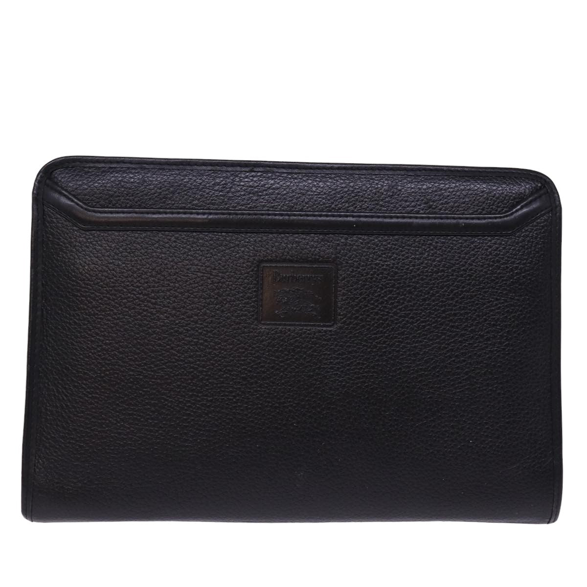 Burberry Wallet Black Leather Clutch Bag