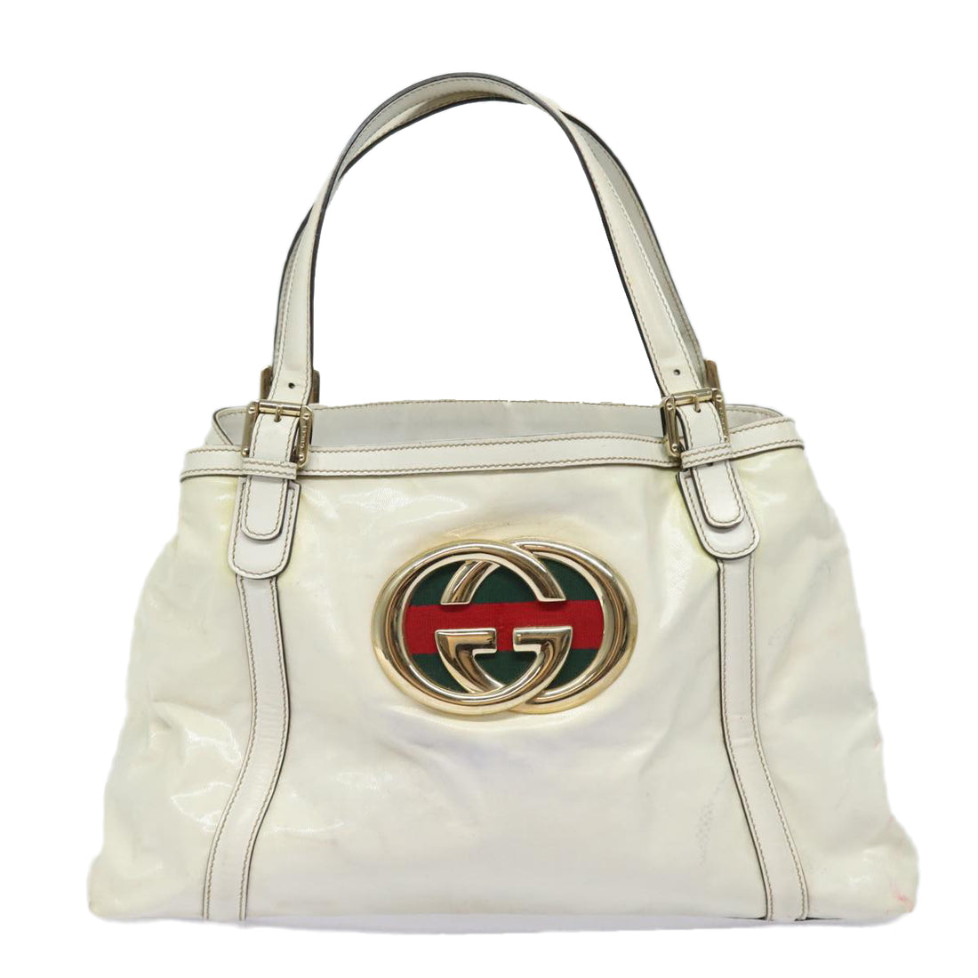 Gucci Interlocking White Canvas Tote Bag