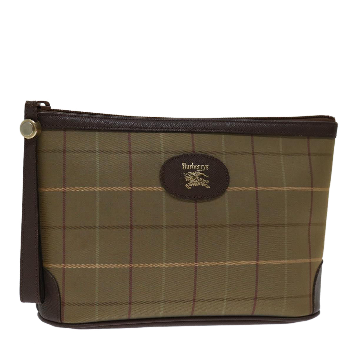 Burberry Nova Check Brown Canvas Clutch Bag