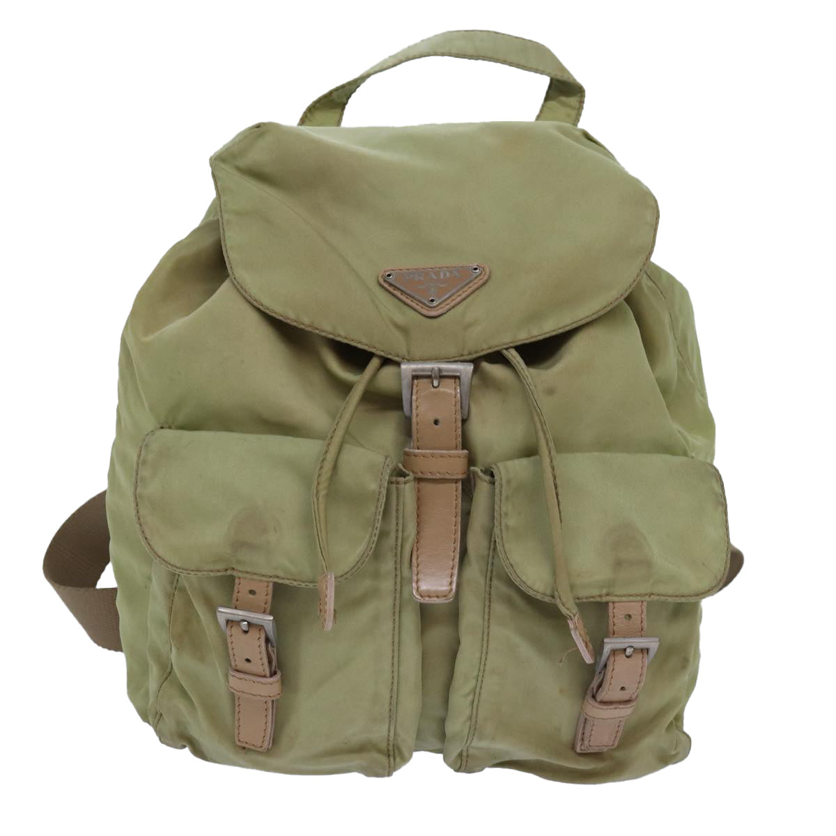 Prada Re-Nylon Khaki Synthetic Backpack Bag