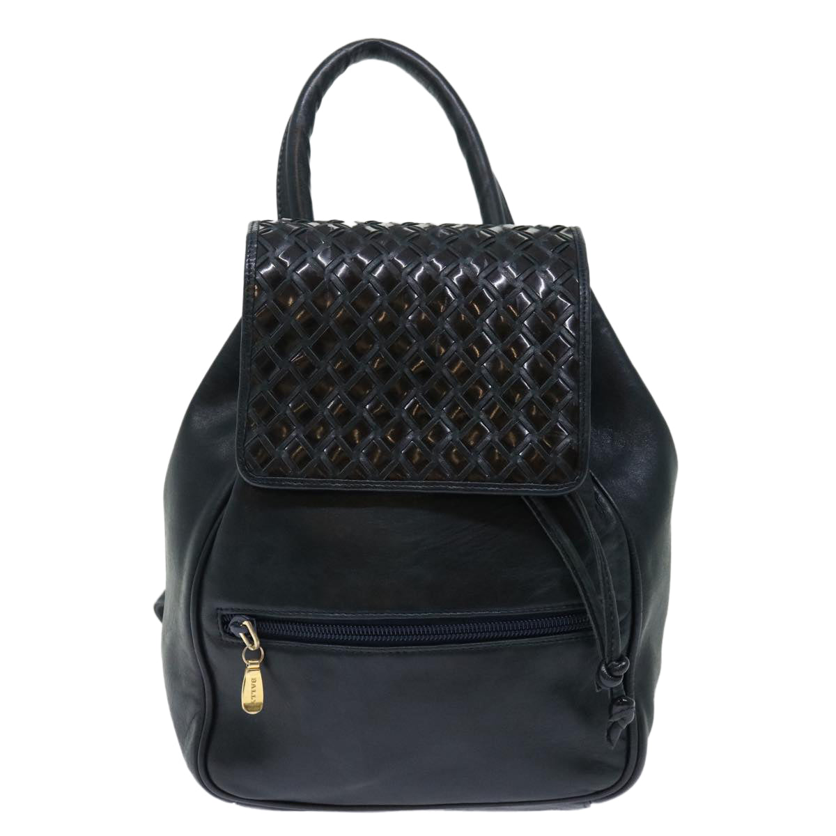 Bally Navy Leather Backpack Bag